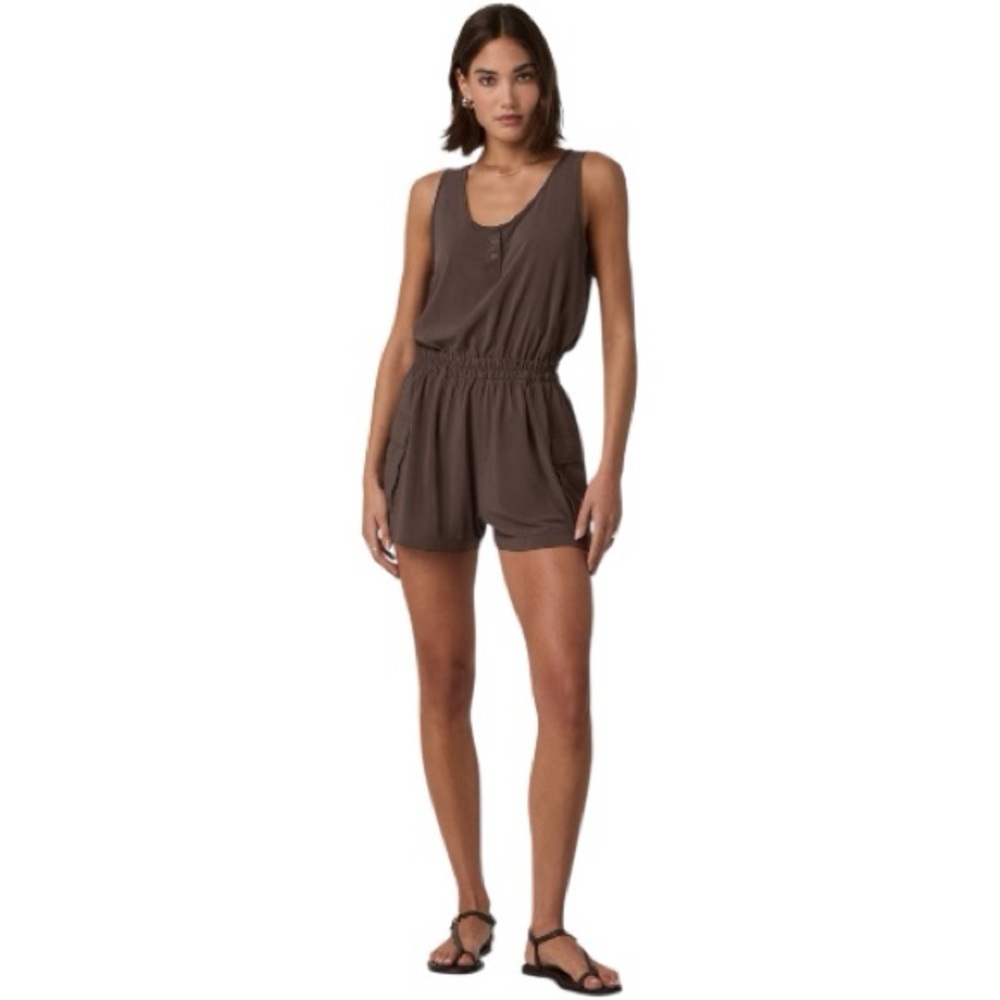 New Vuori $118 Women’s Villa Utility Romper Java Brown Small